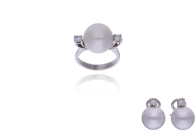 Parure con perle Mari del Sud e diamanti - Asta Preziosi Online Parure con perle Mari del Sud e diamanti - Asta Preziosi Online