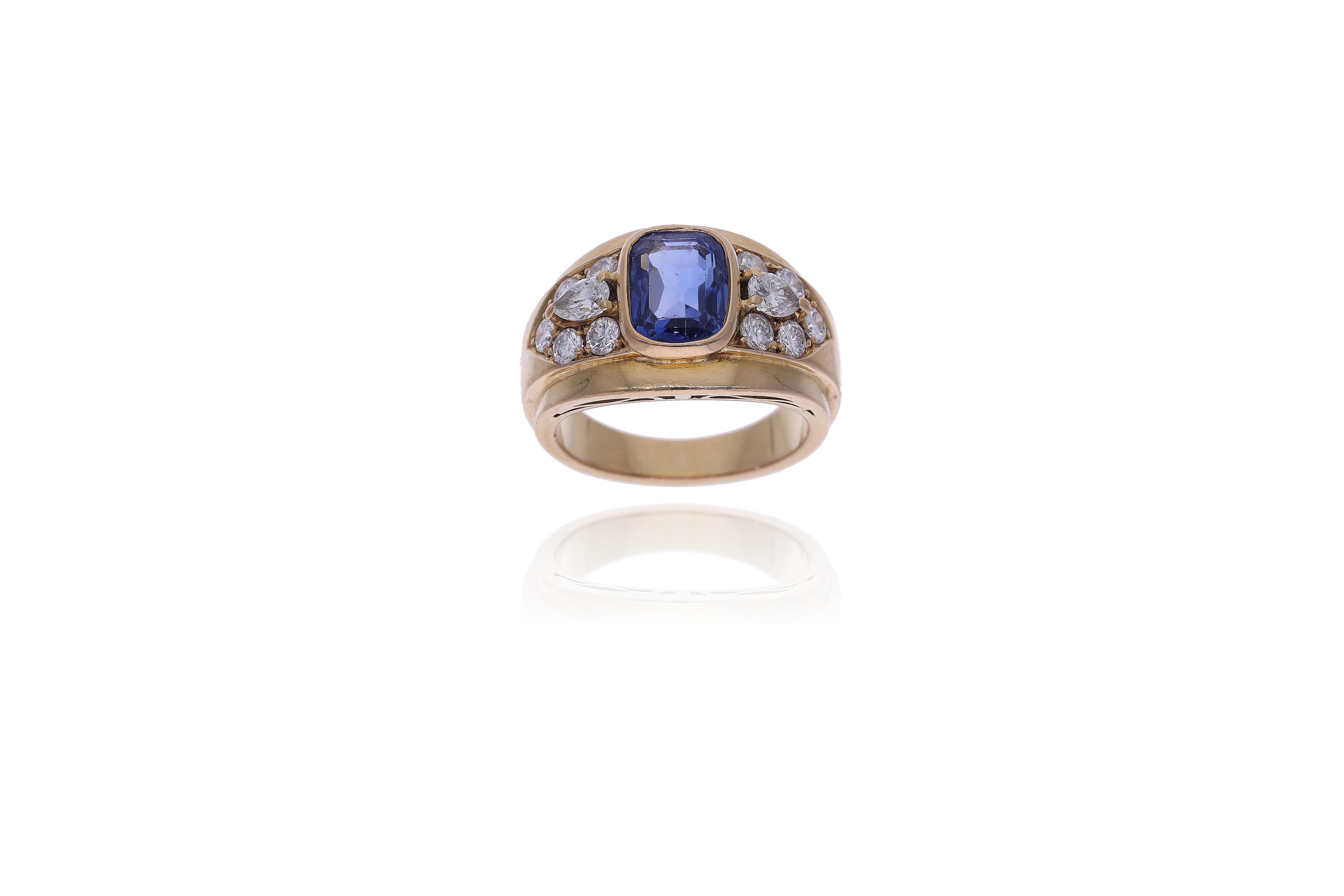 Anello con zaffiro e diamanti - Asta Preziosi Online