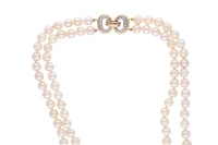 Collana di perle coltivate con diamanti - Asta Preziosi Online Collana di perle coltivate con diamanti - Asta Preziosi Online