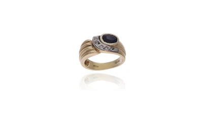 Anello con diamanti e zaffiro - Asta Preziosi Online Anello con diamanti e zaffiro - Asta Preziosi Online