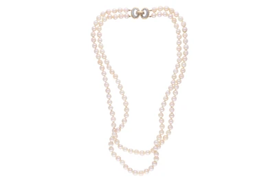 Collana di perle coltivate con diamanti - Asta Preziosi Online Collana di perle coltivate con diamanti - Asta Preziosi Online