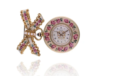 Spilla con orologio a ciondolo Rondine in oro con smalti - Asta Preziosi Online Spilla con orologio a ciondolo Rondine in oro con smalti - Asta Preziosi Online