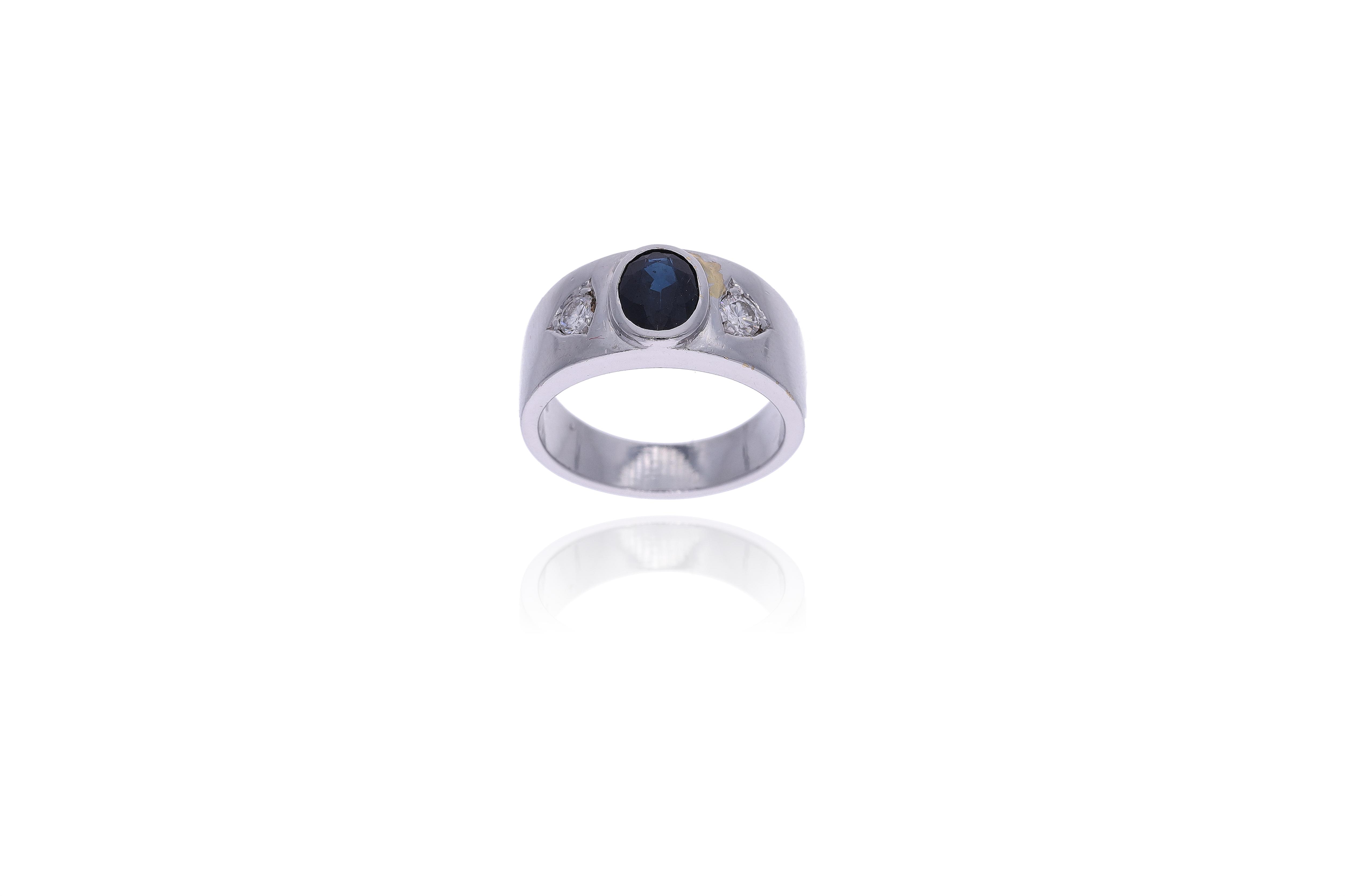Anello con zaffiro e diamanti - Asta Preziosi Online