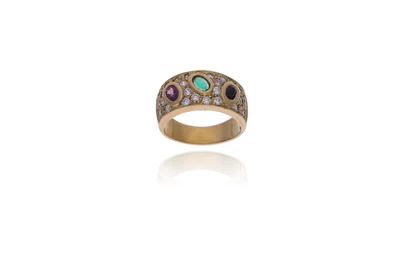 Anello con rubino, zaffiro e pietre - Asta Preziosi Online Anello con rubino, zaffiro e pietre - Asta Preziosi Online