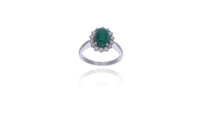 Anello con smeraldo e diamanti - Asta Preziosi Online Anello con smeraldo e diamanti - Asta Preziosi Online