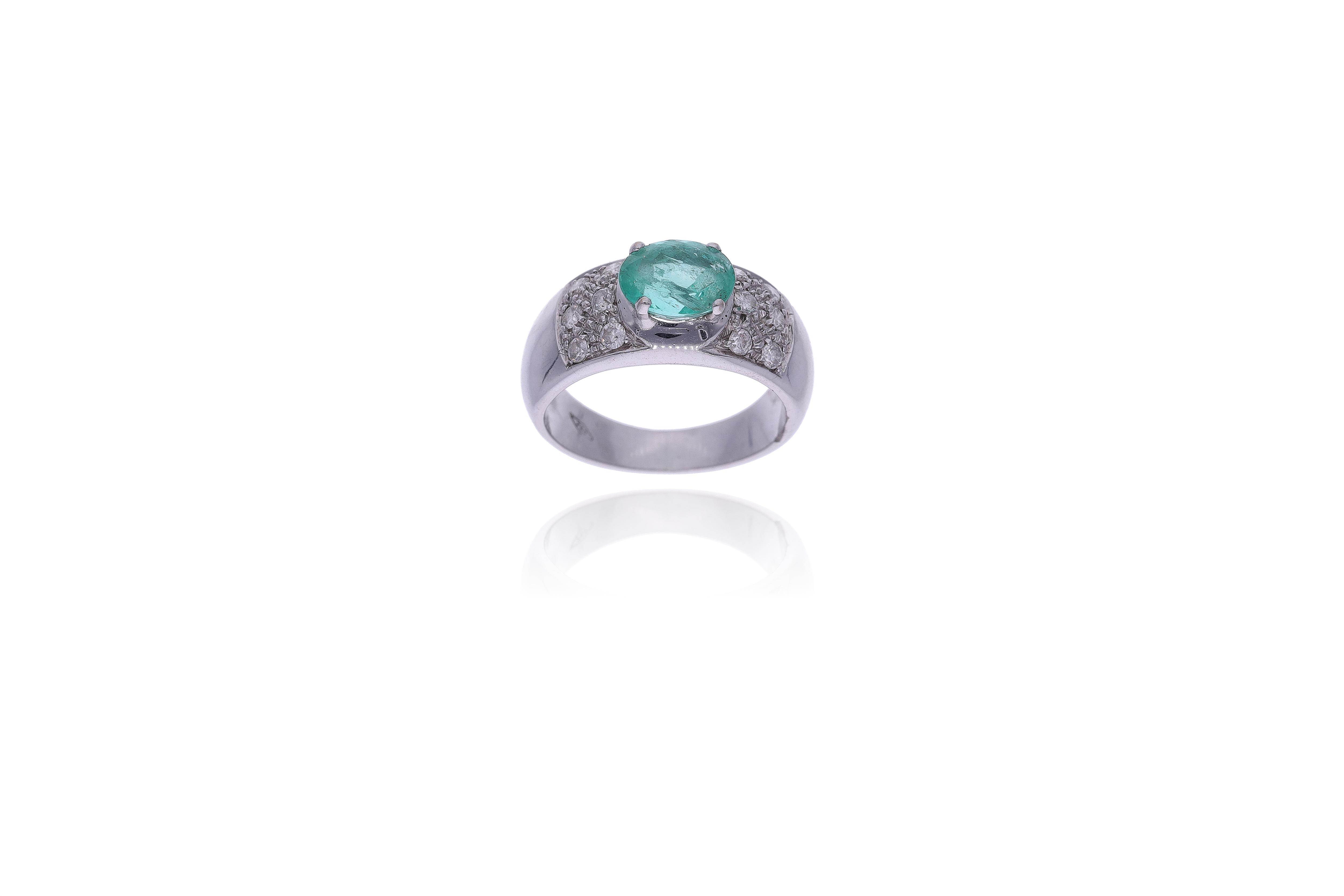 Anello con smeraldo e diamanti - Asta Preziosi Online