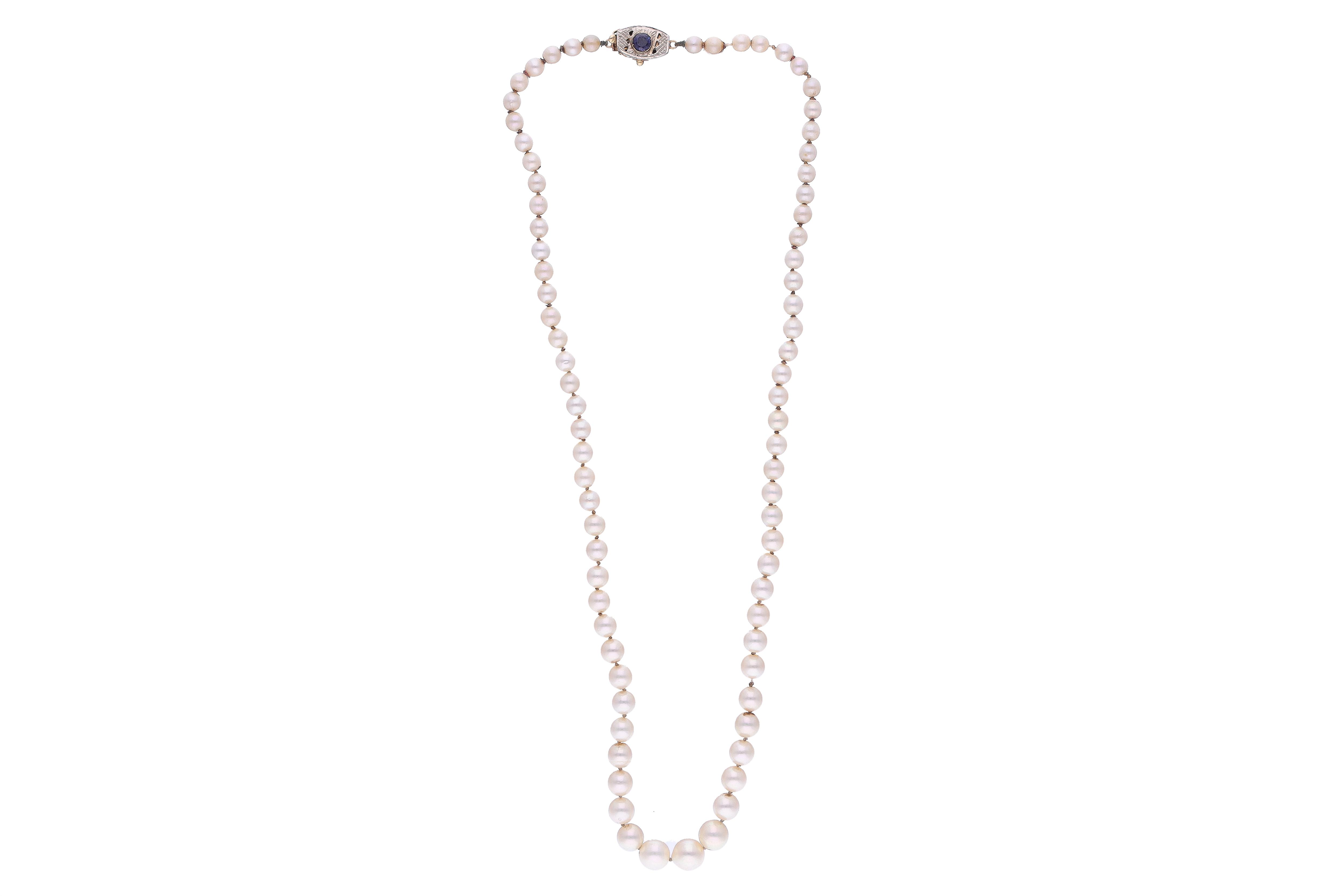 Collana di perle coltivate con pietra - Asta Preziosi Online