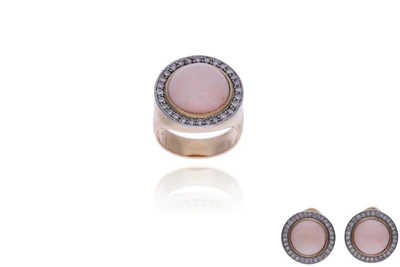Parure con coralli e diamanti - Asta Preziosi Online Parure con coralli e diamanti - Asta Preziosi Online