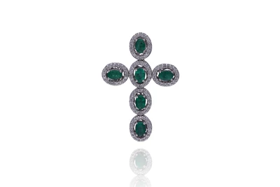 Ciondolo con diamanti e smeraldi - Asta Preziosi Online Ciondolo con diamanti e smeraldi - Asta Preziosi Online