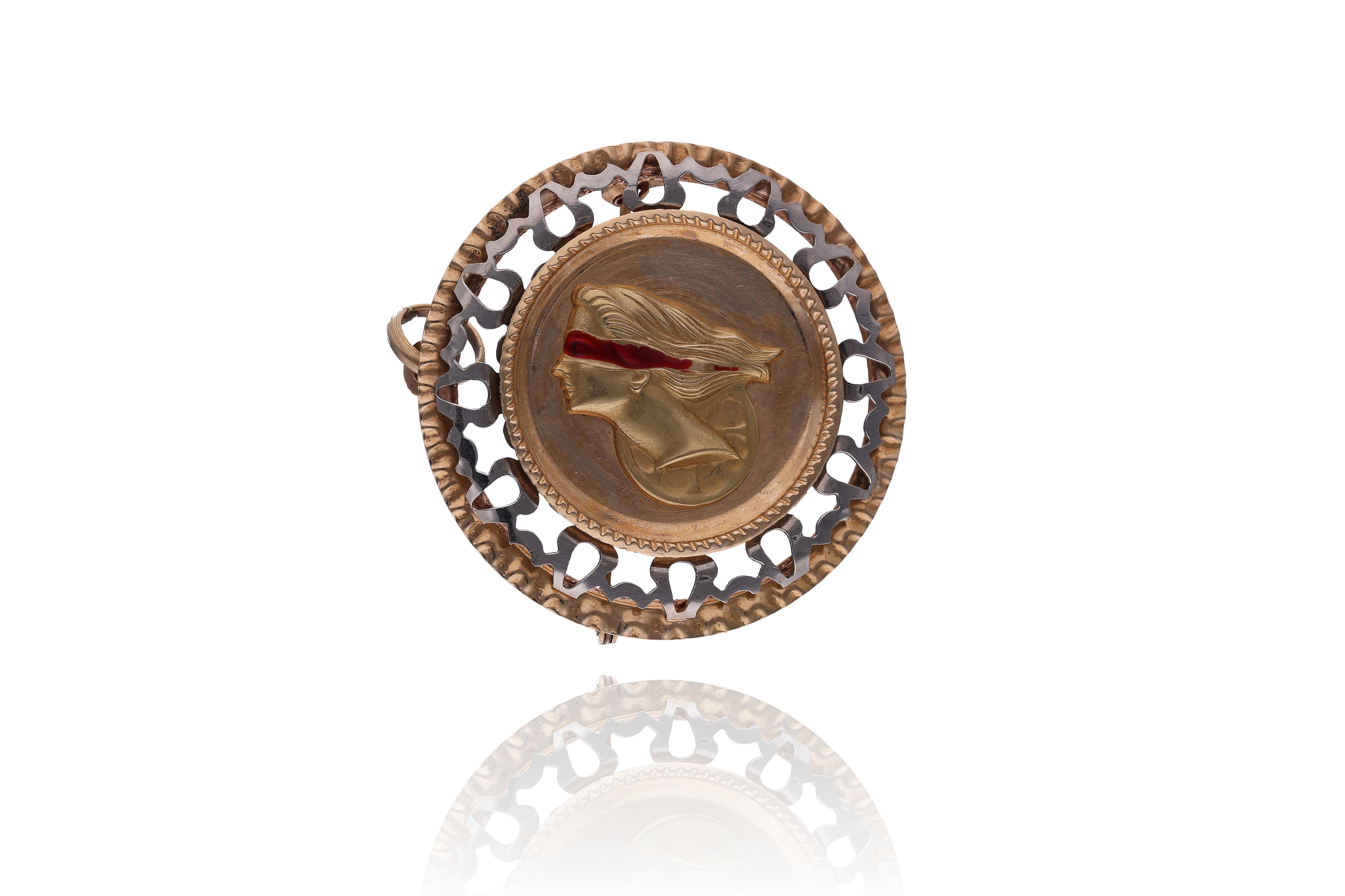 Spilla ciondolo in oro - Asta Preziosi Online