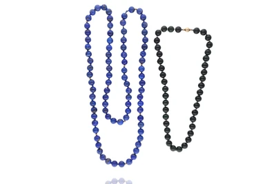 Due collane con lapislazzuli e giada nefrite - Asta Preziosi Online