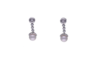 Orecchini con perle coltivate e pietre - Asta Preziosi Online