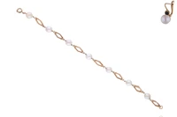 Bracciale ed orecchino con perle coltivate e pietra - Asta Preziosi Online