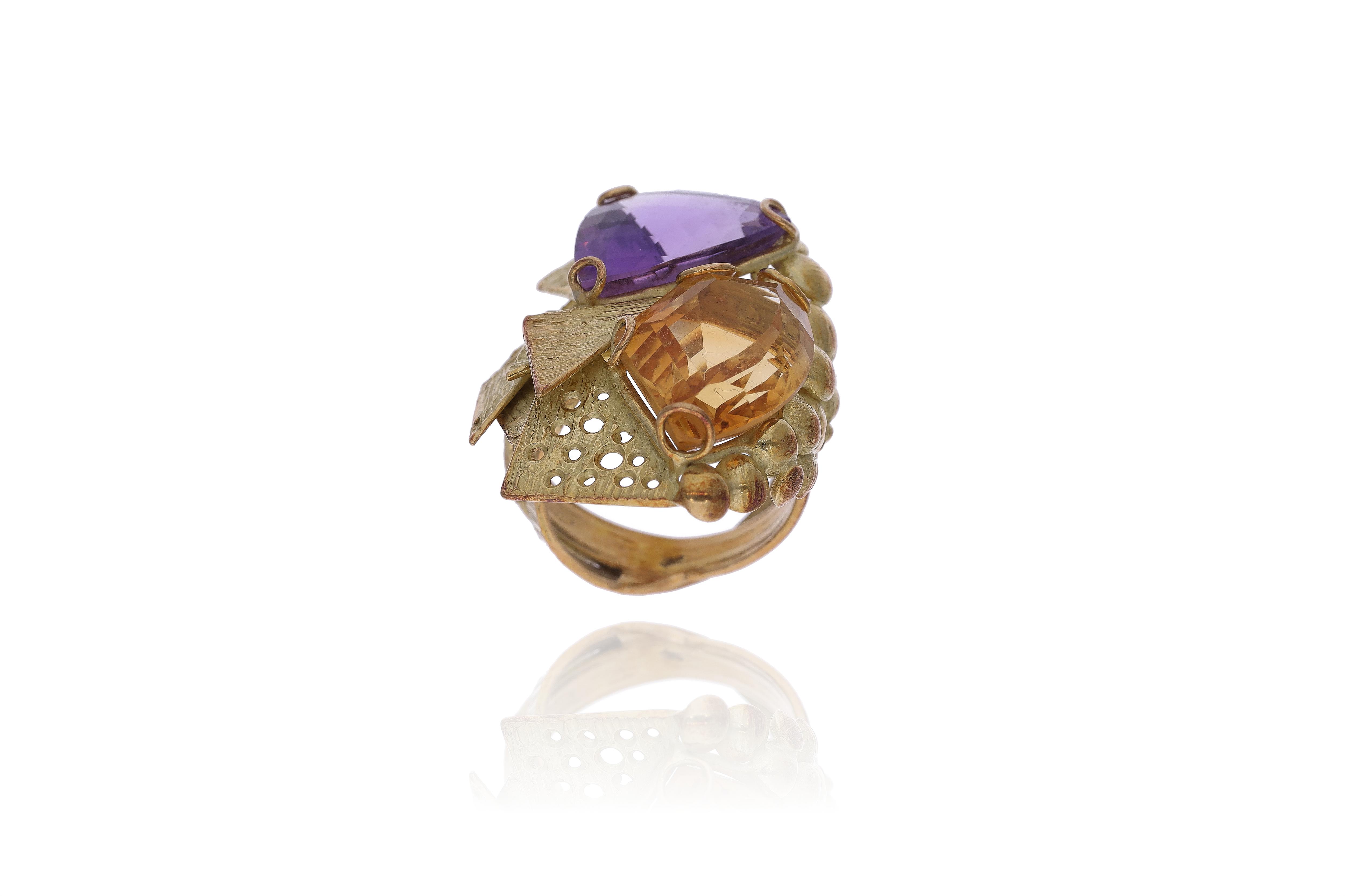 Anello con quarzo ed ametista - Asta Preziosi Online