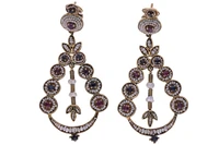 Orecchini con zaffiri, rubini e perle coltivate - Asta Preziosi Online