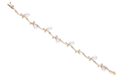 Bracciale con pietre e perle coltivate - Asta Preziosi Online