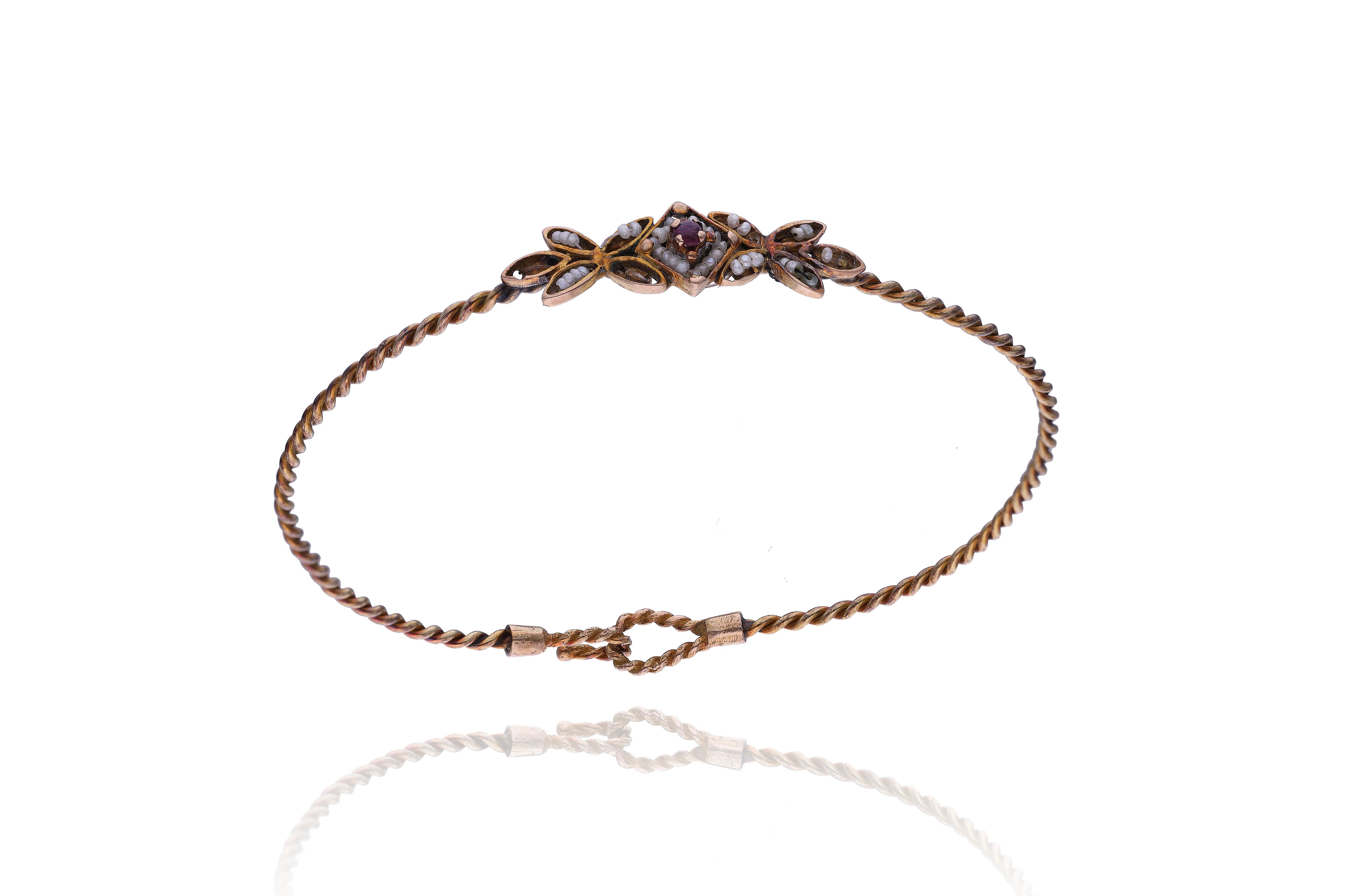 Bracciale con rubino e perle coltivate - Asta Preziosi Online