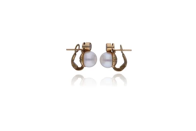 Orecchini con perle coltivate e diamanti - Asta Preziosi Online