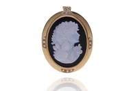 Spilla/Ciondolo con cammeo e diamanti - Asta Preziosi Online