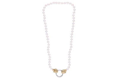 Collana di perle coltivate con diamanti - Asta Preziosi Online