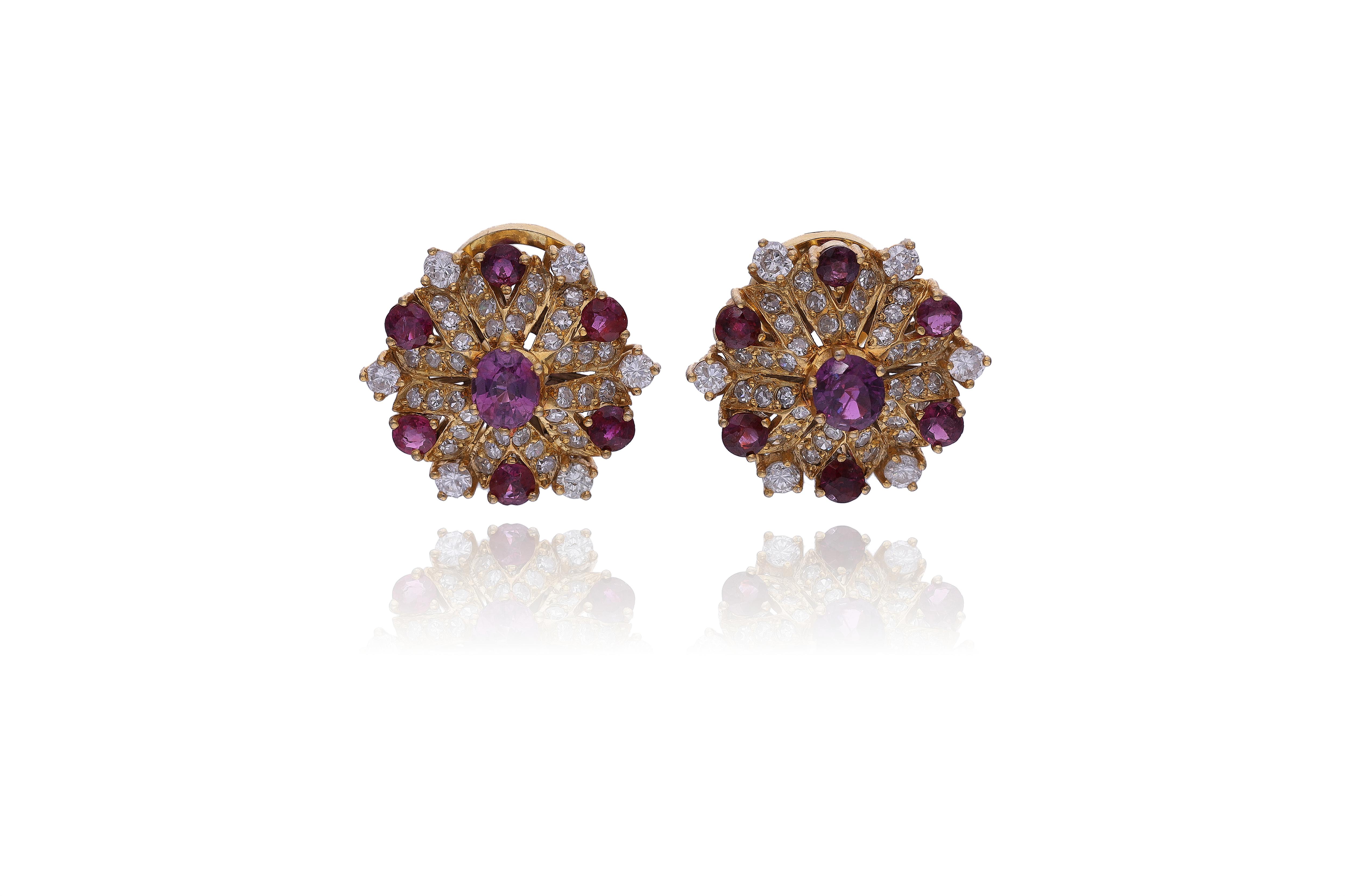 Orecchini con rubini e diamanti - Asta Preziosi Online