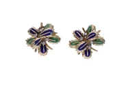 Orecchini con diamanti e smalti - Asta Preziosi Online