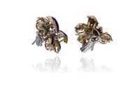 Orecchini con diamanti e smalti - Asta Preziosi Online