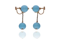 Orecchini con turchesi trattate e diamanti - Asta Preziosi Online