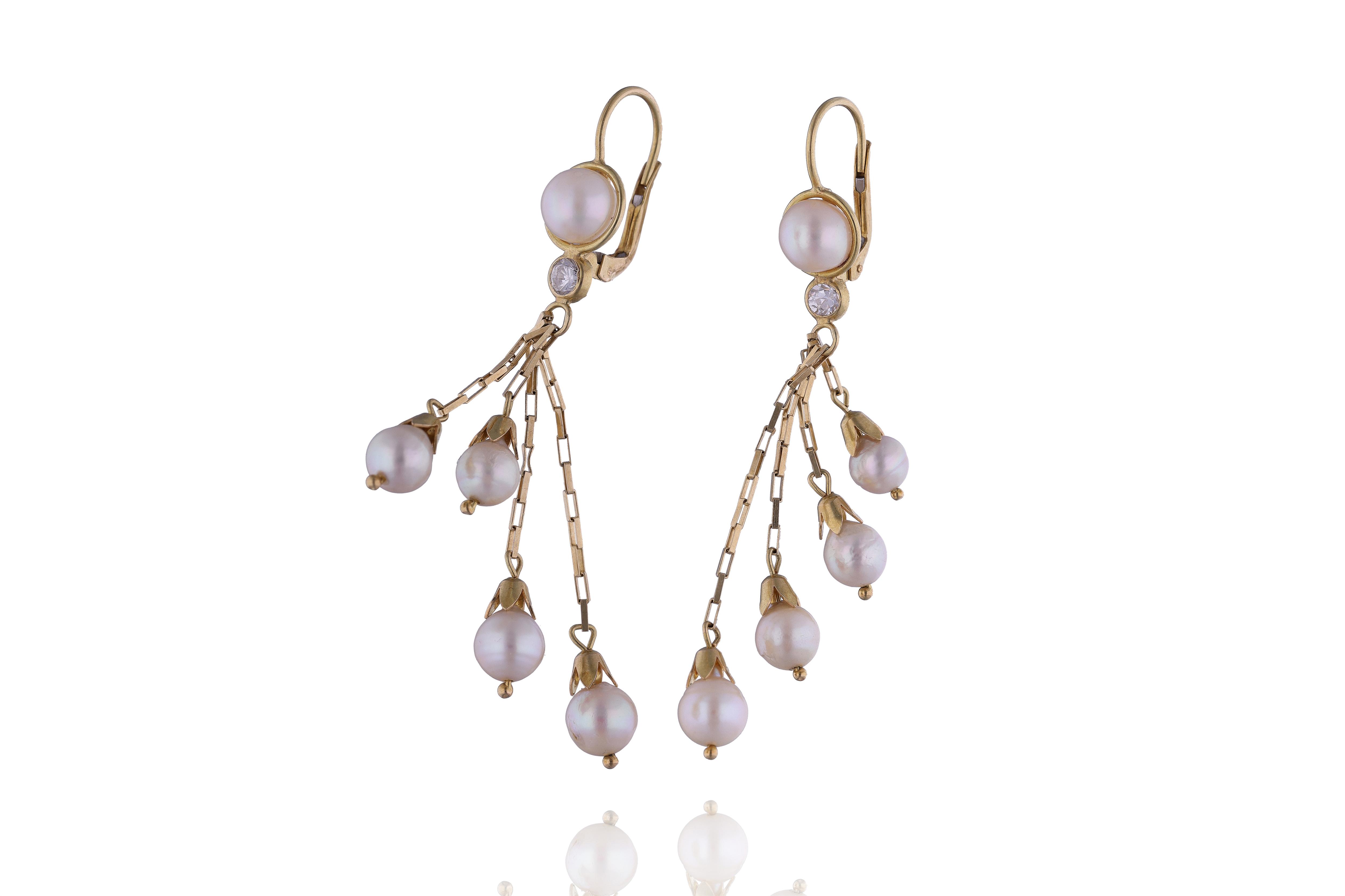 Orecchini con perle coltivate e pietre - Asta Preziosi Online