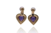 Orecchini con diamanti, ametiste e perle coltivate - Asta Preziosi Online