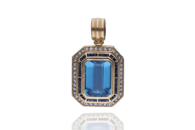 Ciondolo con diamanti, topazio e zaffiri - Asta Preziosi Online