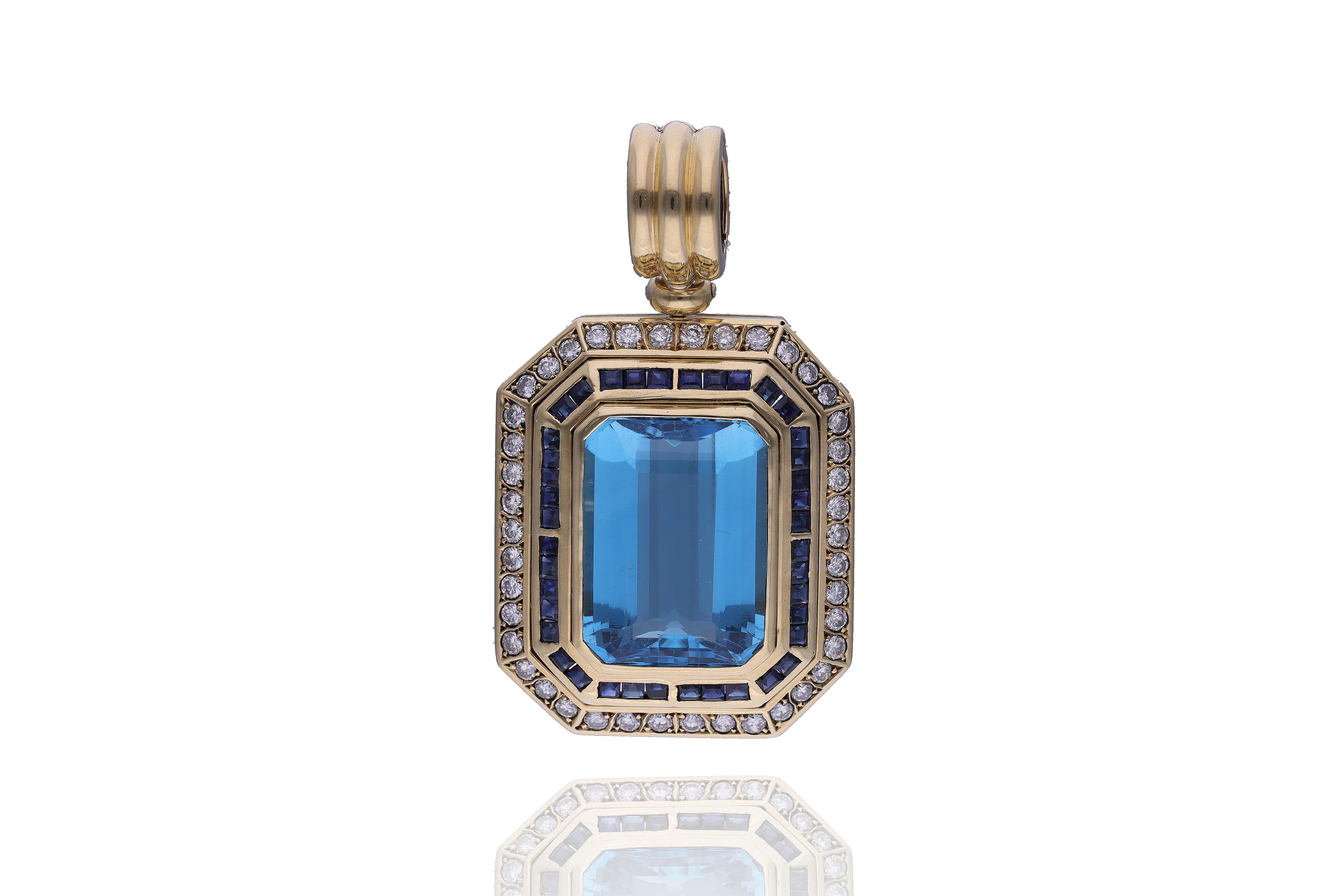 Ciondolo con diamanti, topazio e zaffiri - Asta Preziosi Online