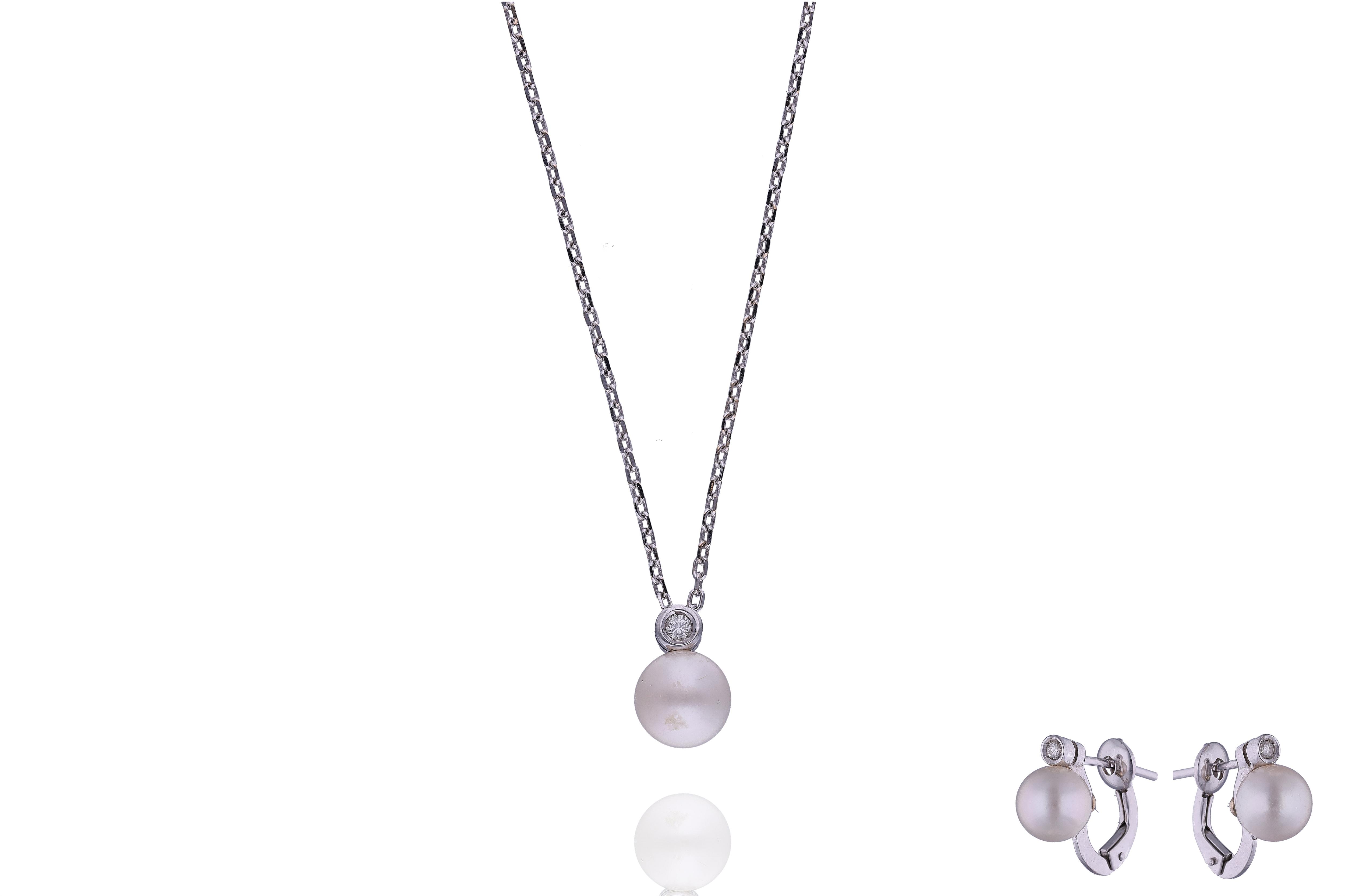 Parure con diamanti e perle coltivate - Asta Preziosi Online