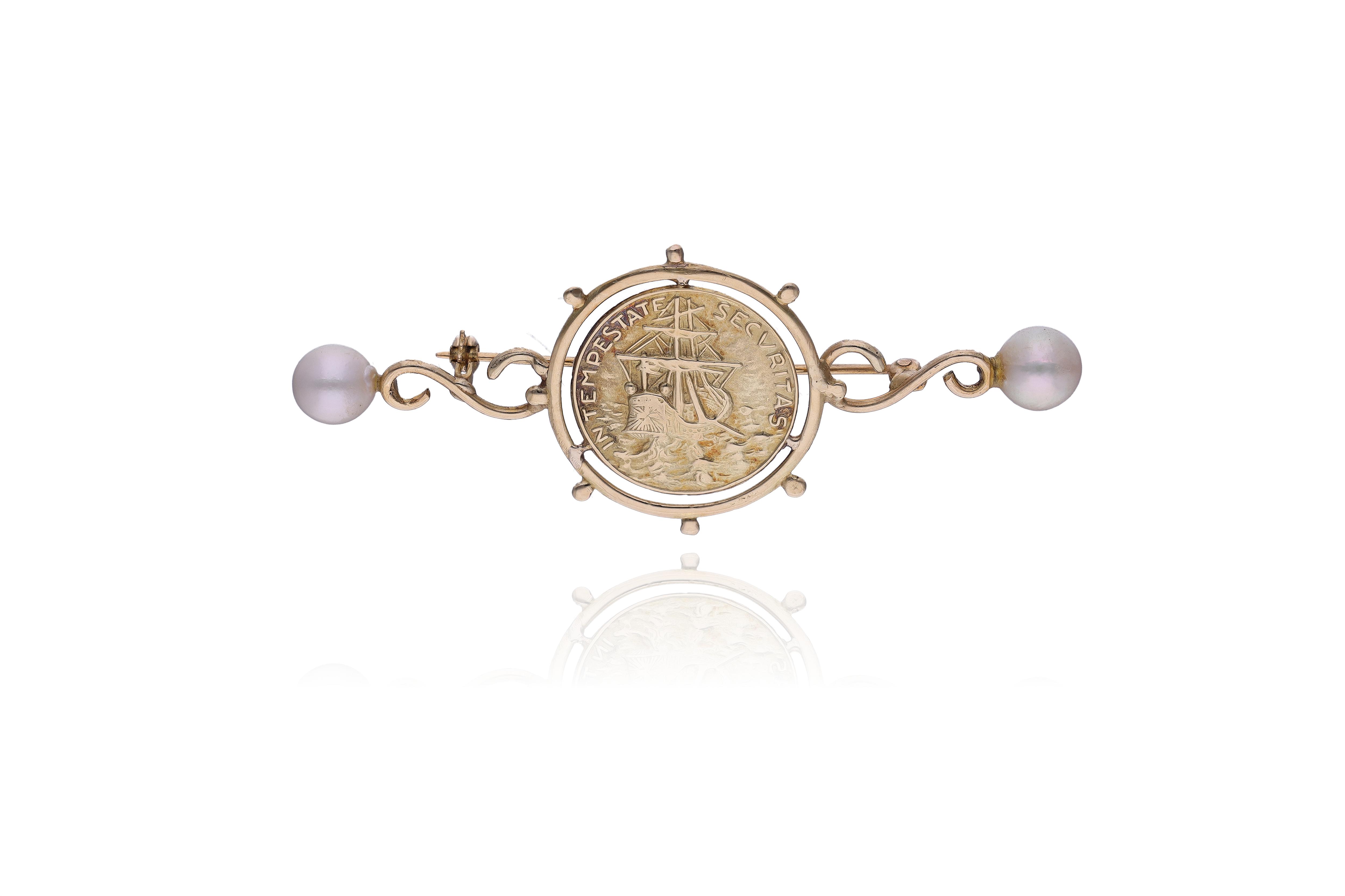 Spilla con perle coltivate - Asta Preziosi Online