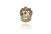 Anello con peridoto, ametiste, quarzi e pietre - Asta Preziosi Online