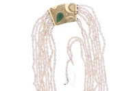 Collana di perle coltivate con smeraldo - Asta Preziosi Online