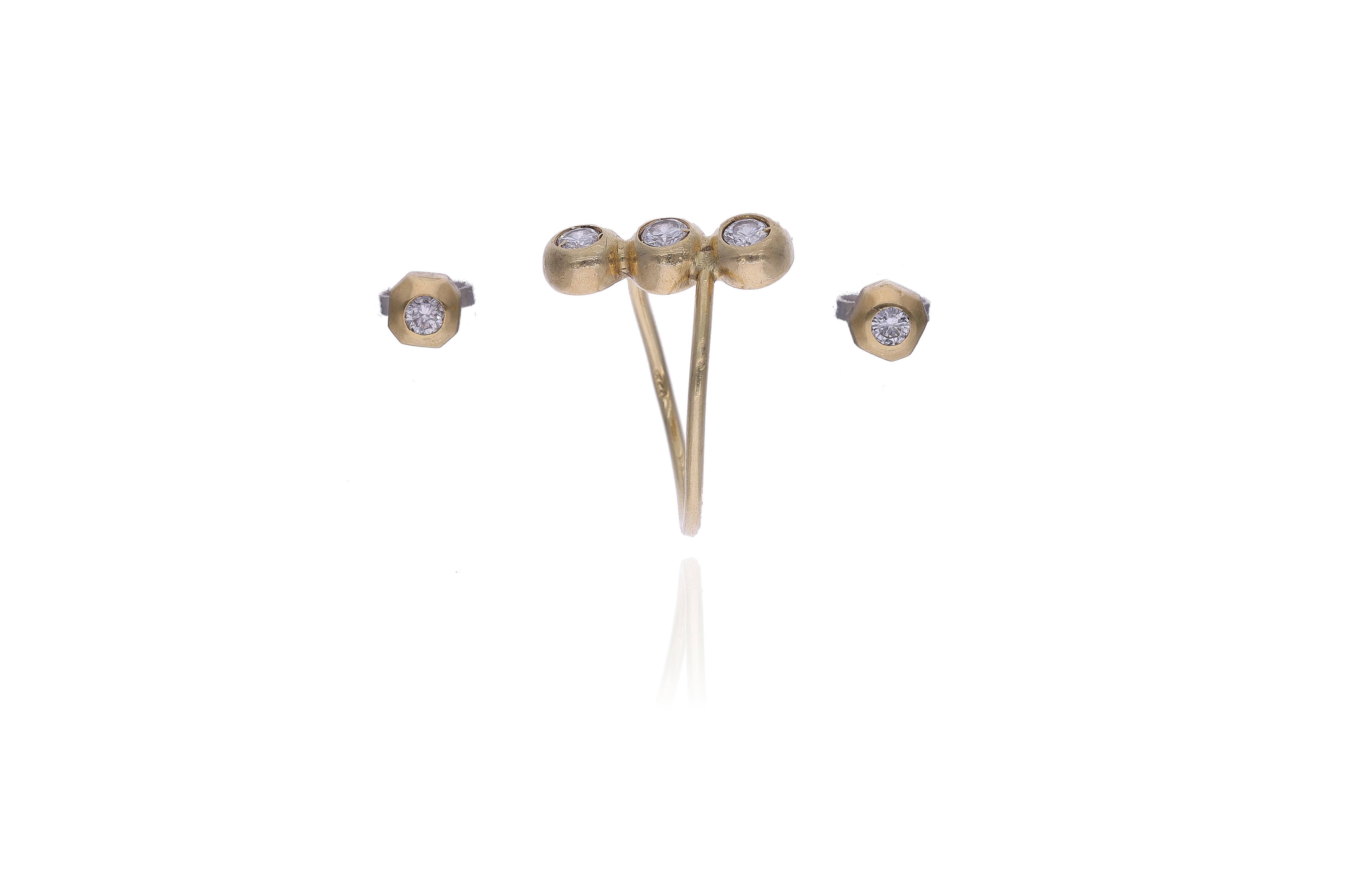 Anello e orecchini con diamanti - Asta Preziosi Online