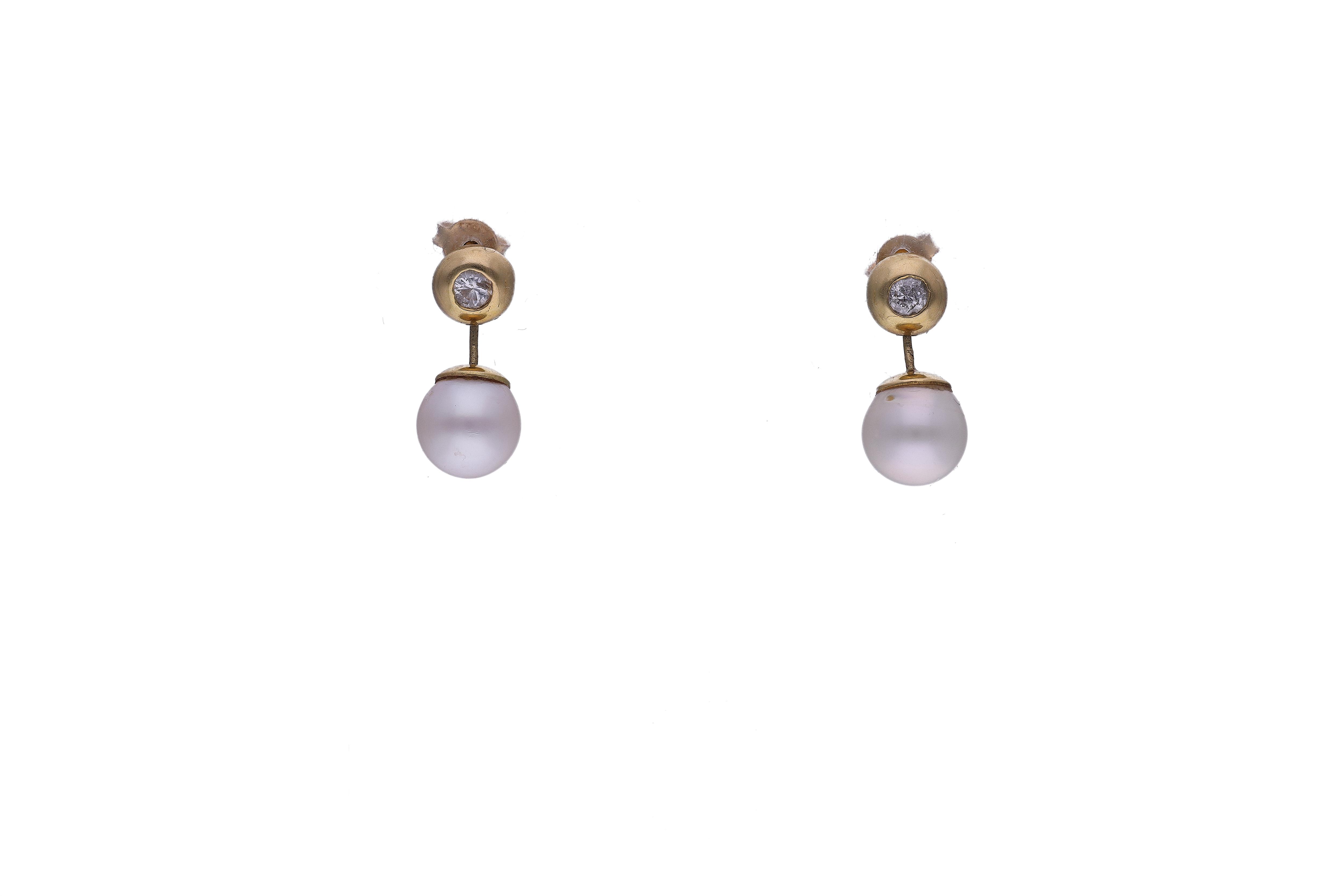 Orecchini con diamanti e perle coltivate - Asta Preziosi Online