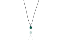 Collana con pendente con diamante e smeraldo - Asta Preziosi Online