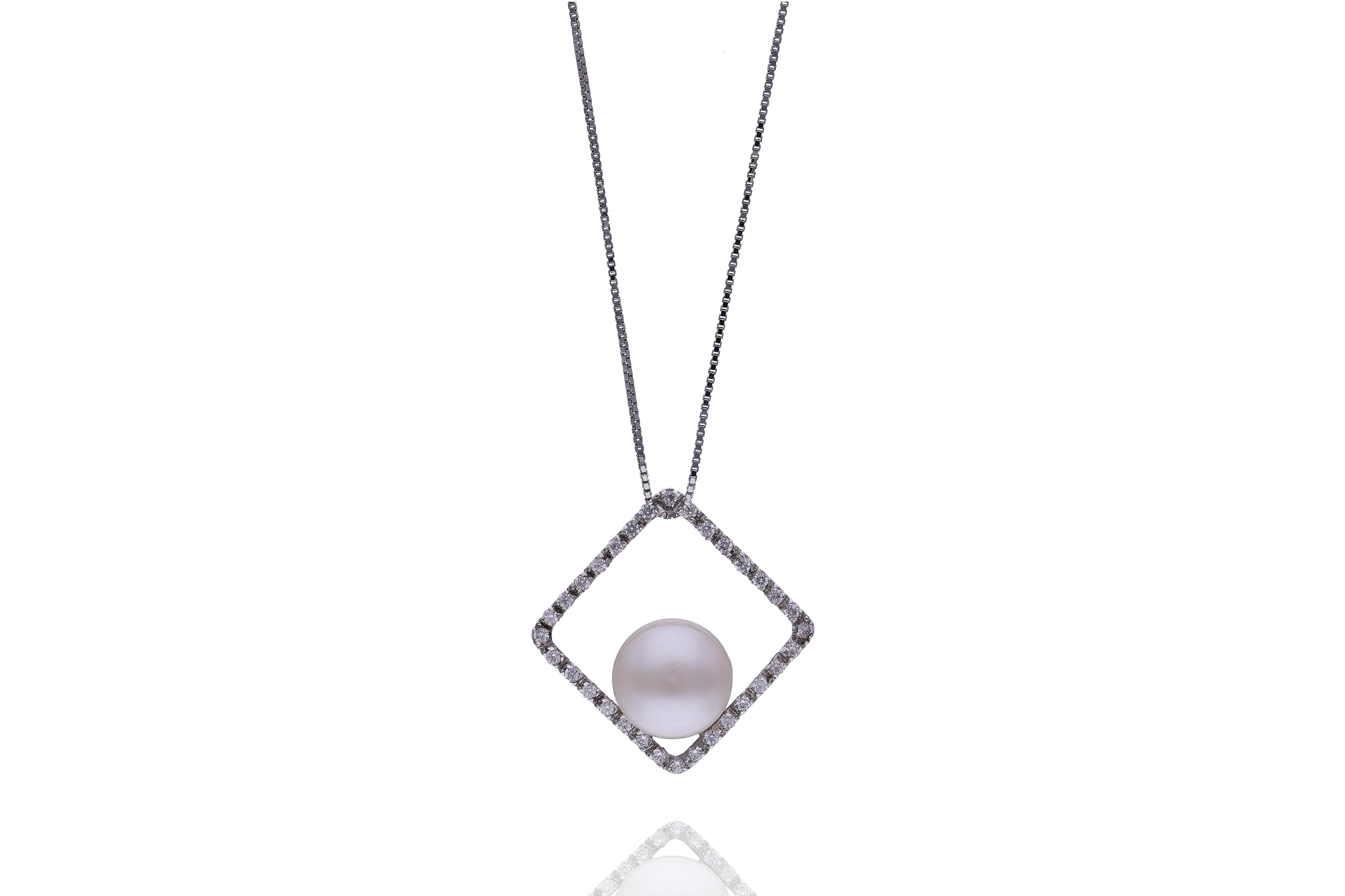 Collana con ciondolo con perla coltivata e pietre - Asta Preziosi Online