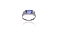 Anello con zaffiro, diamante e zircone naturale - Asta Preziosi Online