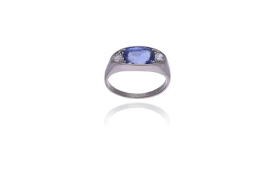 Anello con zaffiro, diamante e zircone naturale - Asta Preziosi Online