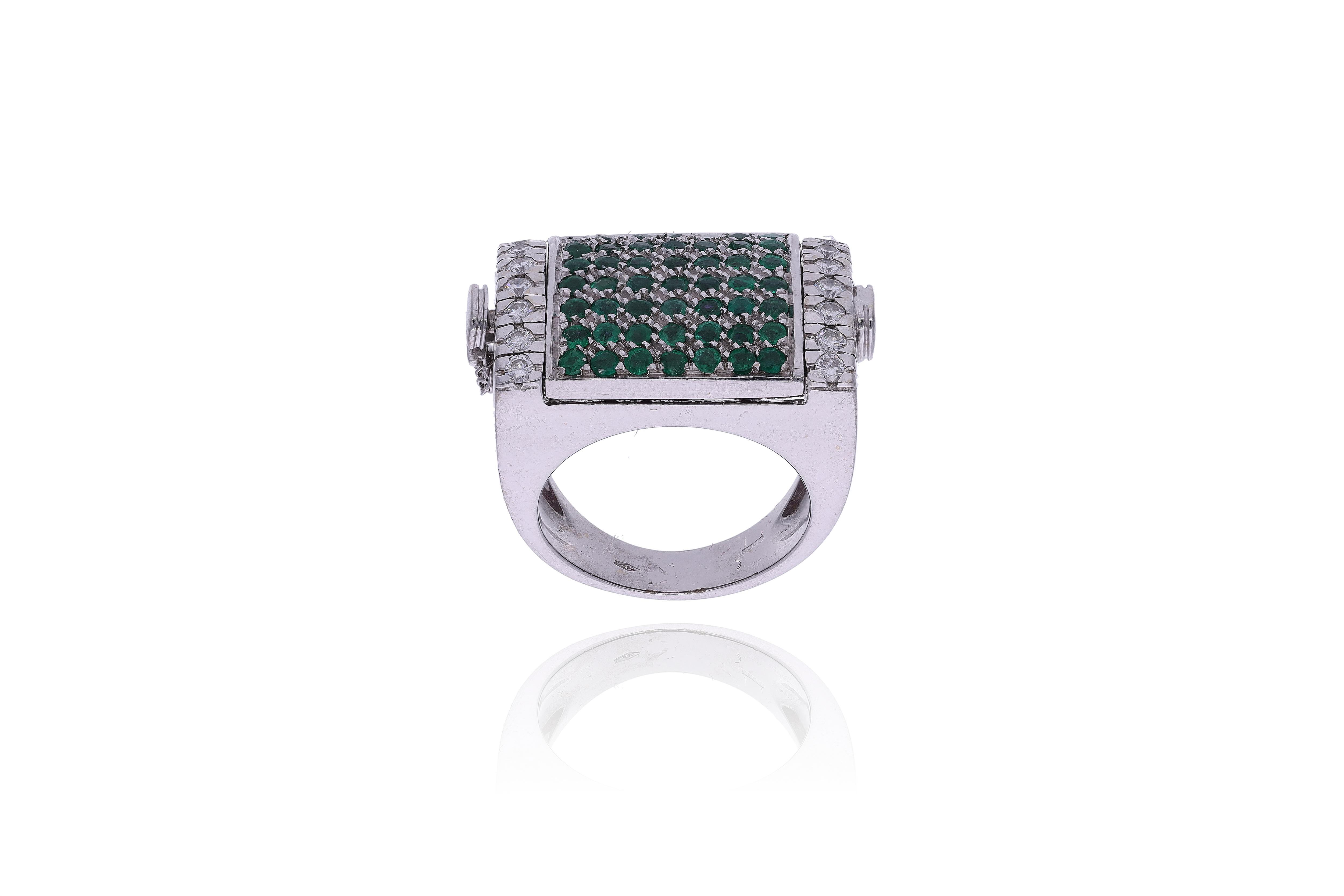 Anello con diamanti, rubini e smeraldi - Asta Preziosi Online