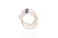 Bracciale di perle coltivate con diamante e pietre - Asta Preziosi Online