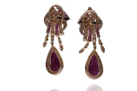 Paio di orecchini con rubini e diamanti - Asta Preziosi Online