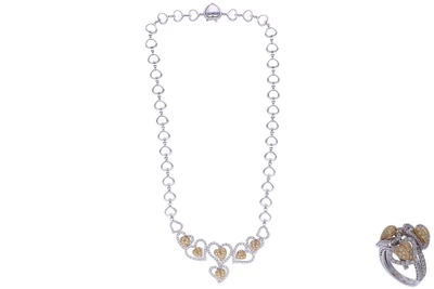 Leo Pizzo, parure con diamanti, diamanti gialli e pietre - Asta Preziosi Online