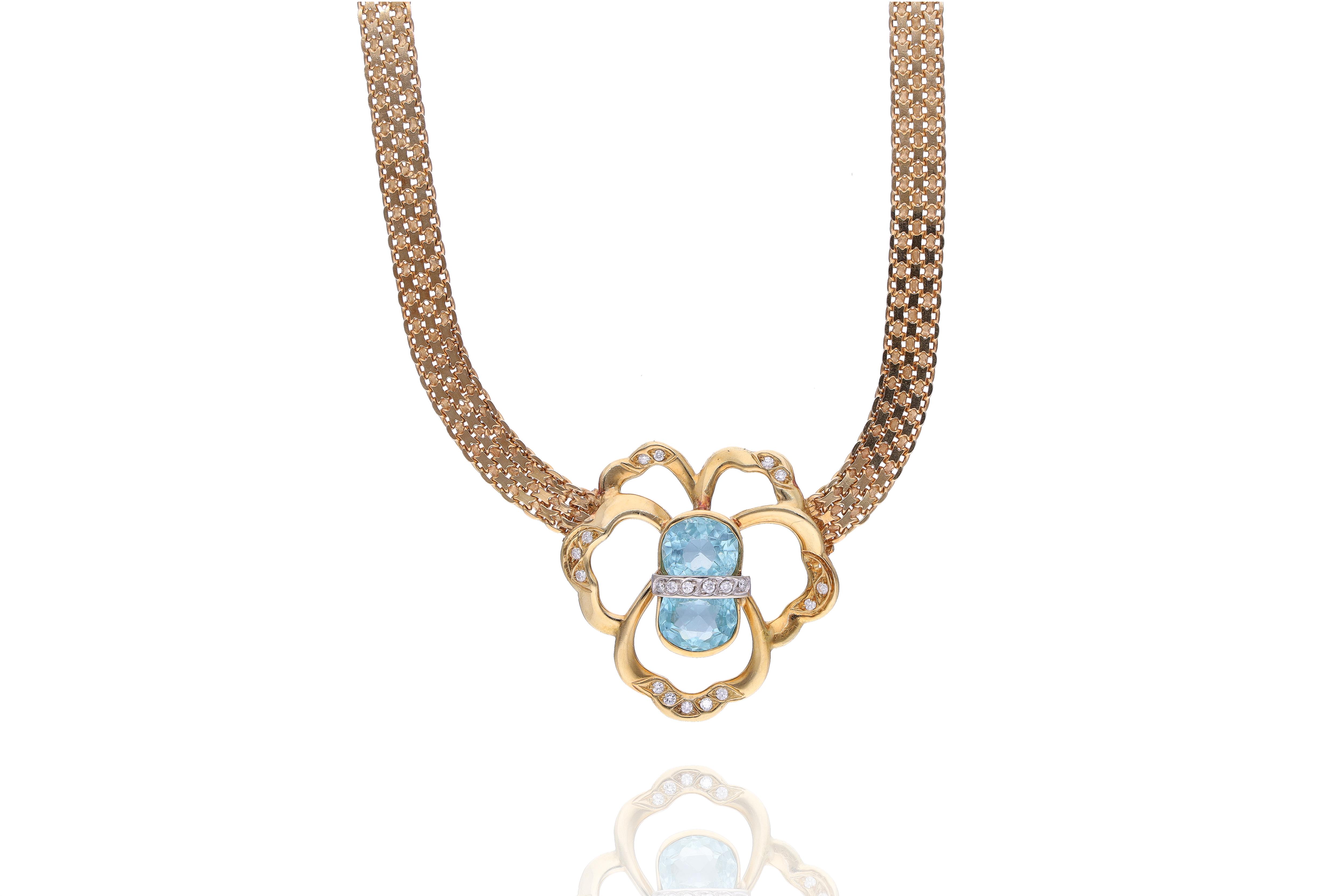 Collana con diamanti e pietre - Asta Preziosi