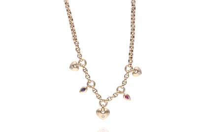 Collana con diamanti, rubino e zaffiro - Asta Preziosi Online