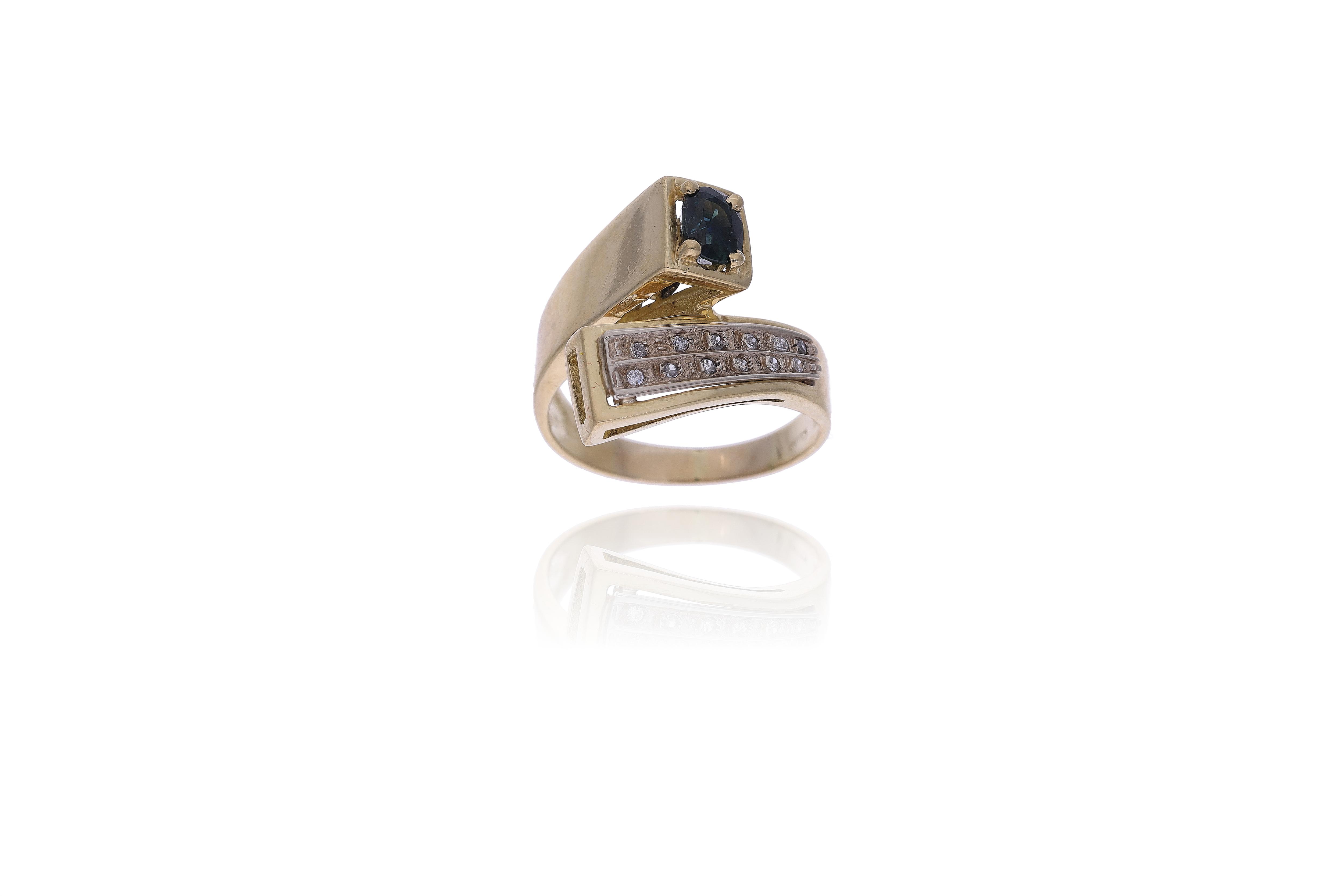 Anello con diamanti e zaffiro - Asta Preziosi Online