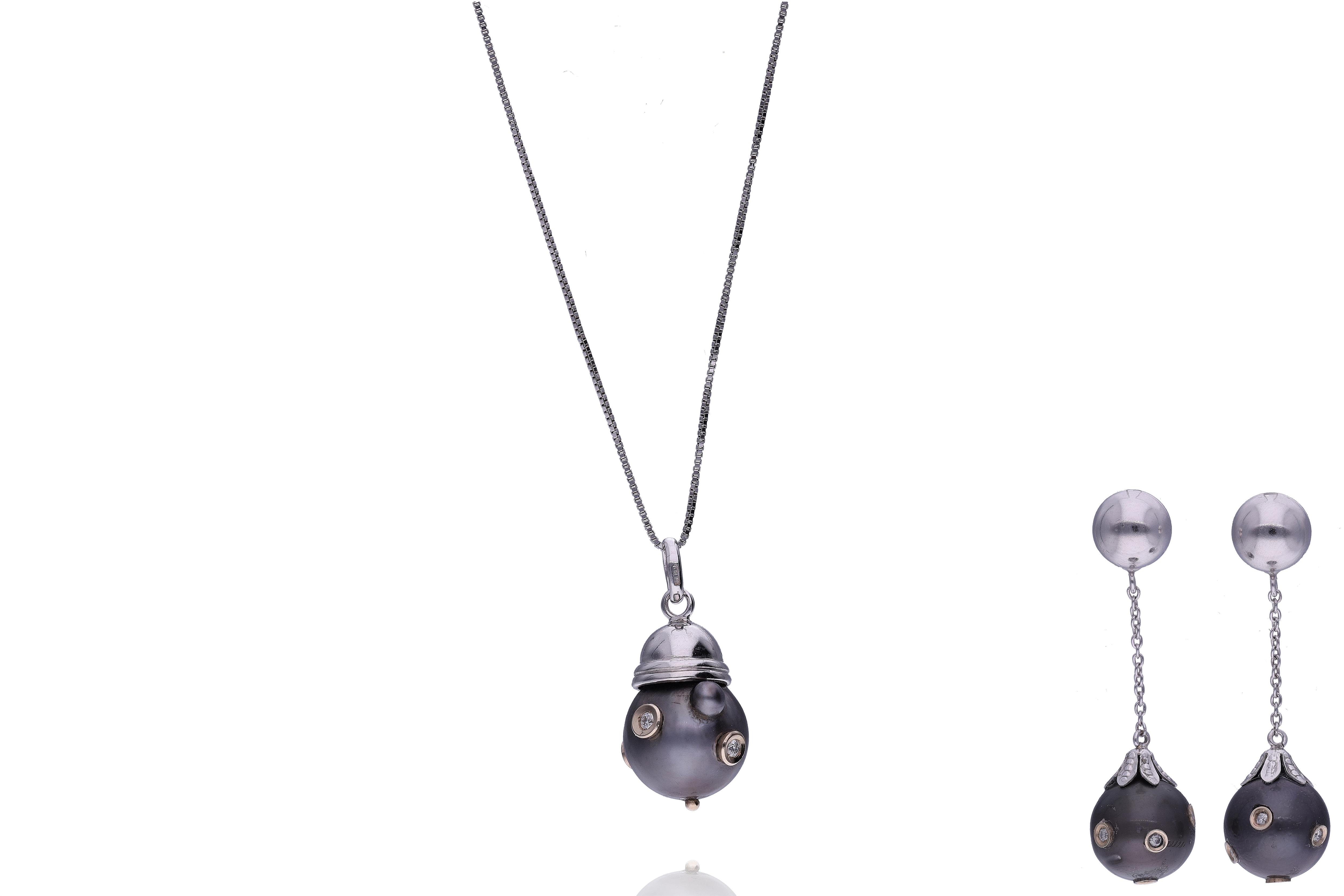 Parure con diamanti e perle coltivate - Asta Preziosi Online